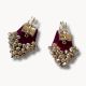 Purple Trishul Earrings With Ghungroos